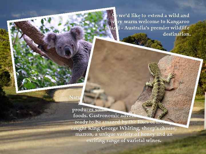 So we'd like to extend a wild and very warm welcome to Kangaroo Island