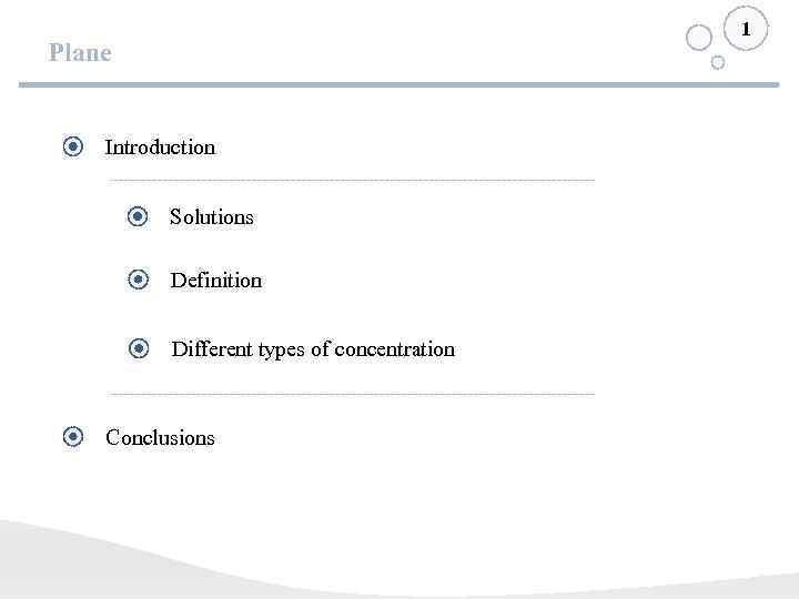 1 Plane Introduction Solutions Definition Different types of concentration Conclusions 