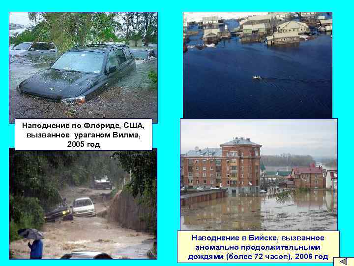 Наводнение во Флориде, США, вызванное ураганом Вилма, 2005 год Наводнение в Бийске, вызванное аномально