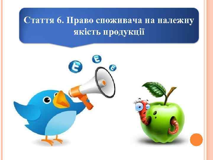 Стаття 6. Право споживача на належну якість продукції 