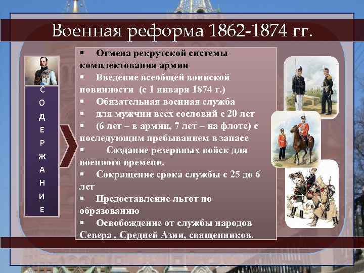 Итогом введения рекрутской повинности стало создание. Военная реформа 1874. Военная реформа 1862. Военные реформы 1862 1874 годов. Военная реформа второй половины XIX века.