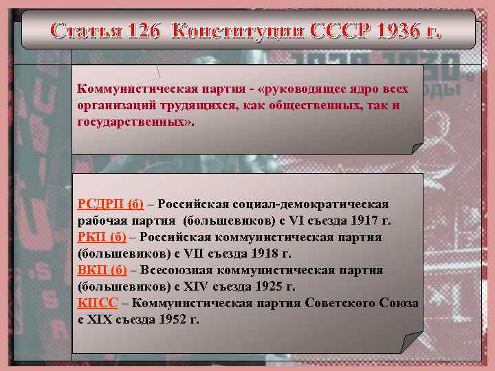 Статья 126. Конституция статья 126. Статья 126 Конституции СССР 1936 Г. Партия по Конституции СССР 1936. Роль партии в Конституции 1936.