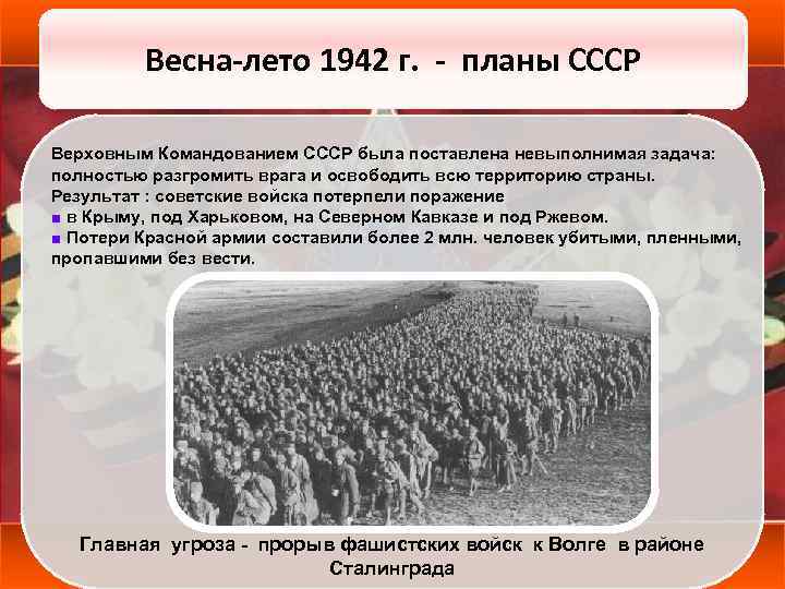 Каковы были планы воюющих сторон на 1942 в чем