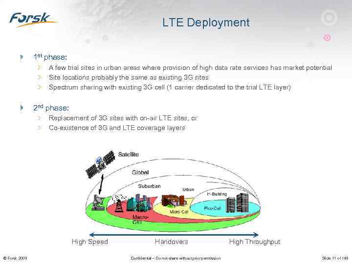 LTE Deployment 1 st phase: A few trial sites in urban areas where provision