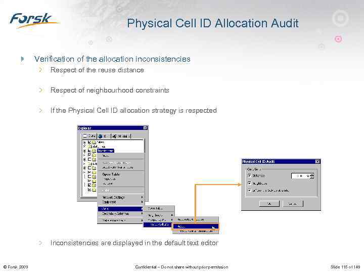 Physical Cell ID Allocation Audit Verification of the allocation inconsistencies Respect of the reuse