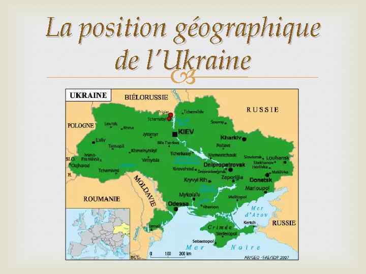 La position géographique de l’Ukraine 