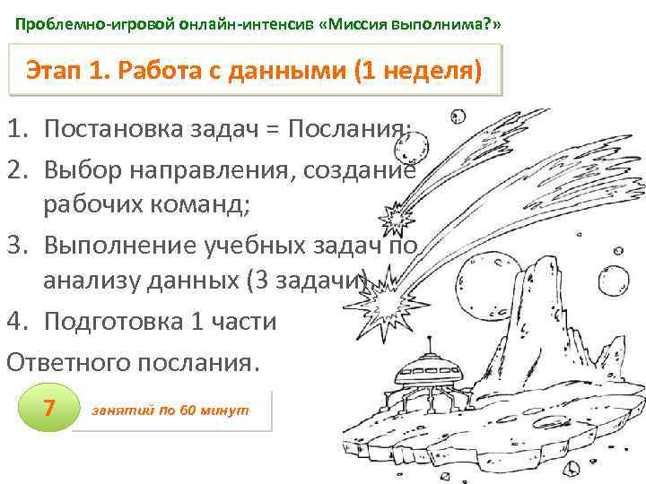 Проблемно-игровой онлайн-интенсив «Миссия выполнима? » Этап 1. Работа с данными (1 неделя) 1. Постановка