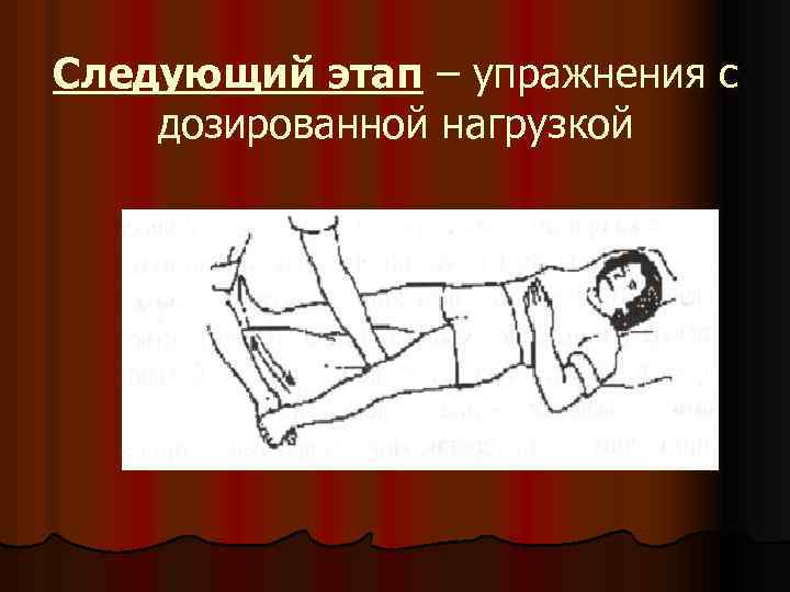 Следующий этап – упражнения с дозированной нагрузкой 