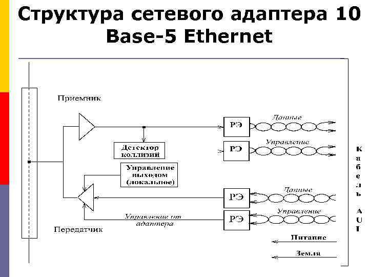 Структура сетевого адаптера 10 Base-5 Ethernet 