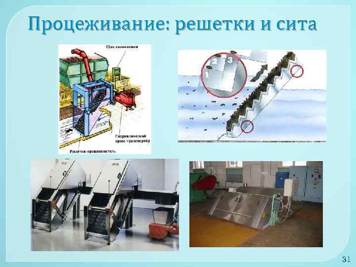 Процеживание: решетки и сита 31 