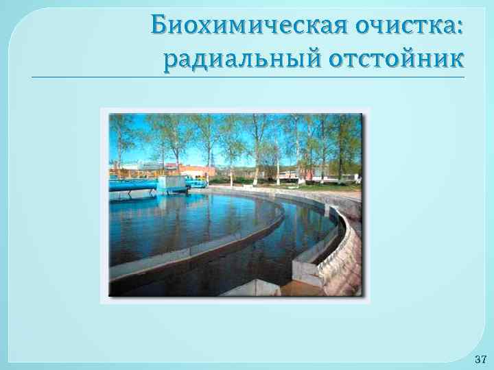 Биохимическая очистка: радиальный отстойник 37 