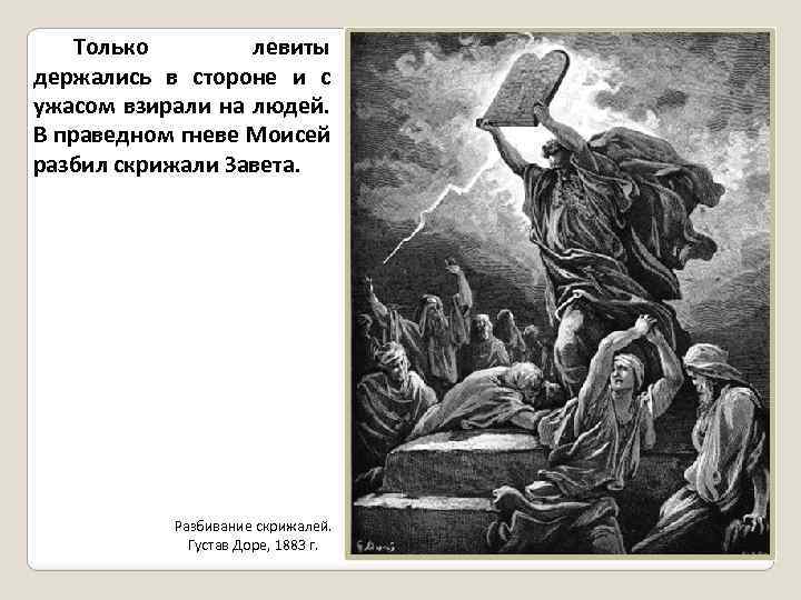 Только левиты держались в стороне и с ужасом взирали на людей. В праведном гневе