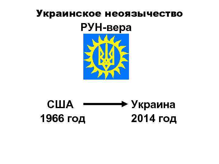 Украинское неоязычество РУН-вера США 1966 год Украина 2014 год 