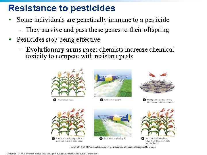 Resistance to pesticides • Some individuals are genetically immune to a pesticide - They