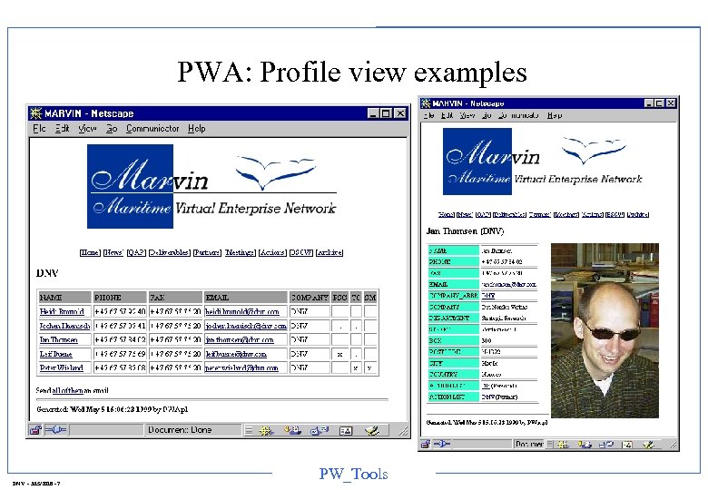 PWA: Profile view examples DNV - 3/15/2018 - 7 PW_Tools 