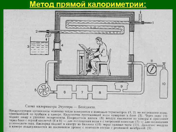 Метод прямой калориметрии: 