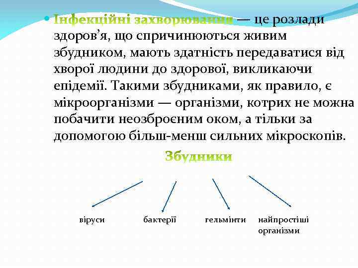  — це розлади здоров’я, що спричинюються живим збудником, мають здатність передаватися від хворої