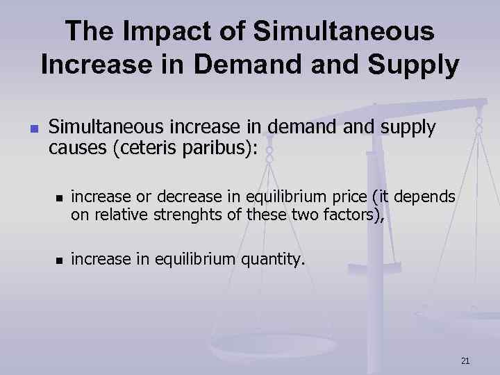 The Impact of Simultaneous Increase in Demand Supply n Simultaneous increase in demand supply