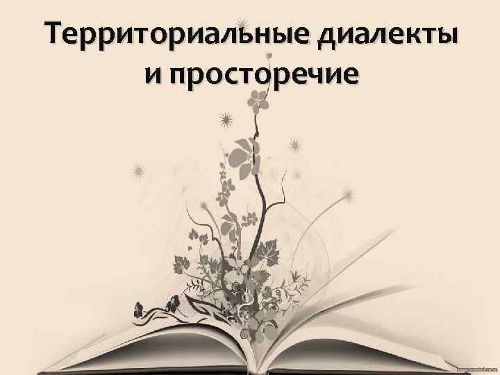 Территориальные диалекты и просторечие 