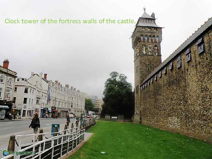 Clock tower of the fortress walls of the castle. 