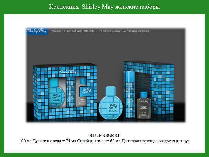 Коллекция Shirley May женские наборы BLUE SECRET 100 мл Туалетная вода + 75 мл
