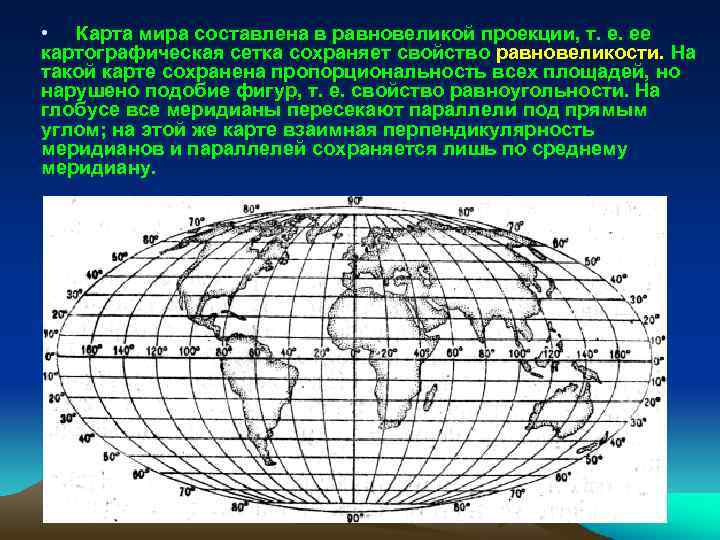 Карта меридианов земли