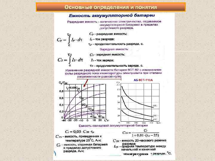 Основные определения и понятия Для АБ 6 СТ 110 А температурами 