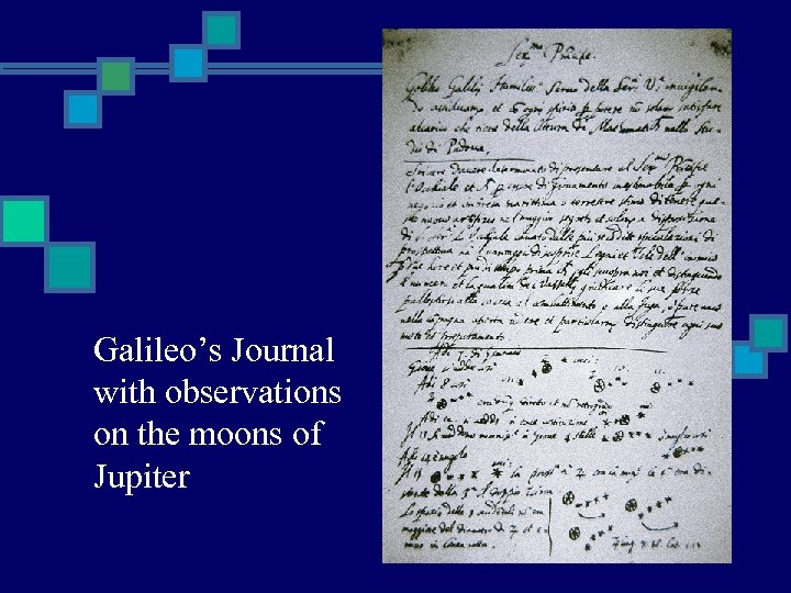 Galileo’s Journal with observations on the moons of Jupiter 