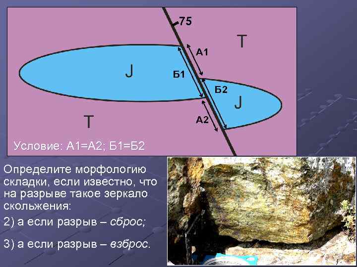 75 А 1 Б 2 А 2 Условие: А 1=А 2; Б 1=Б 2