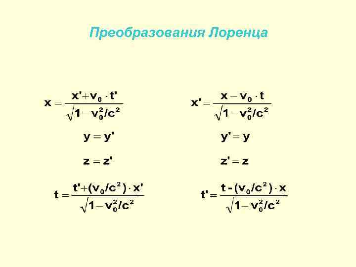 Преобразования Лоренца 