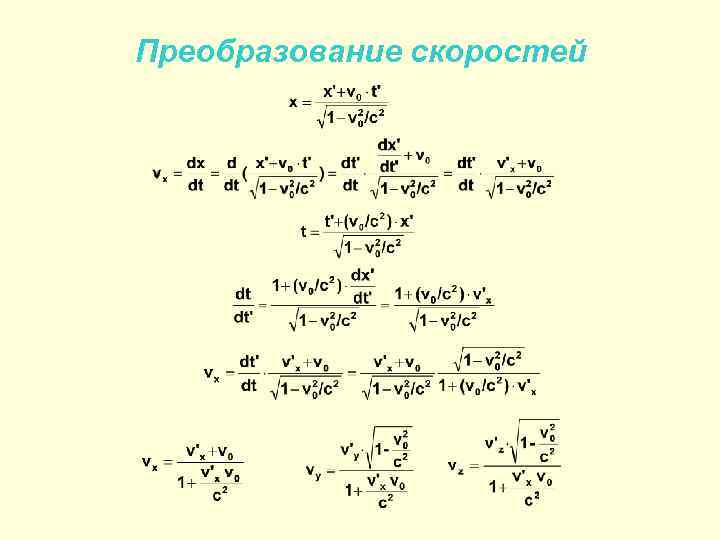 Преобразование скоростей 