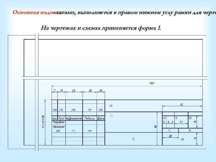 Основная надпись чертежа размеры