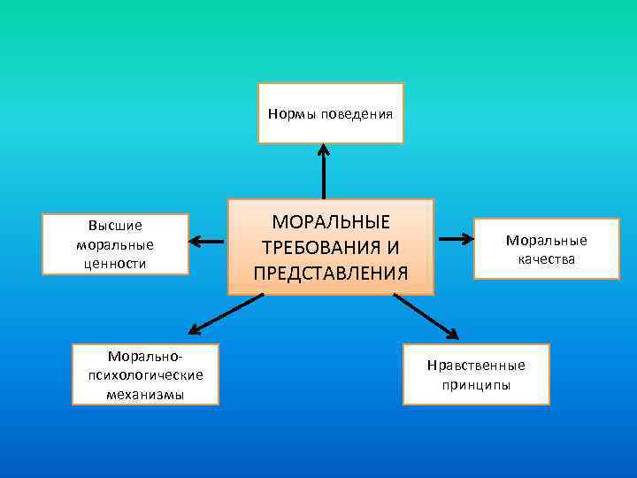 Моральные качества в обществе. Морально психологические механизмы. Моральные требования. Моральные требования и представления нормы поведения. Моральные нормы и ценности.