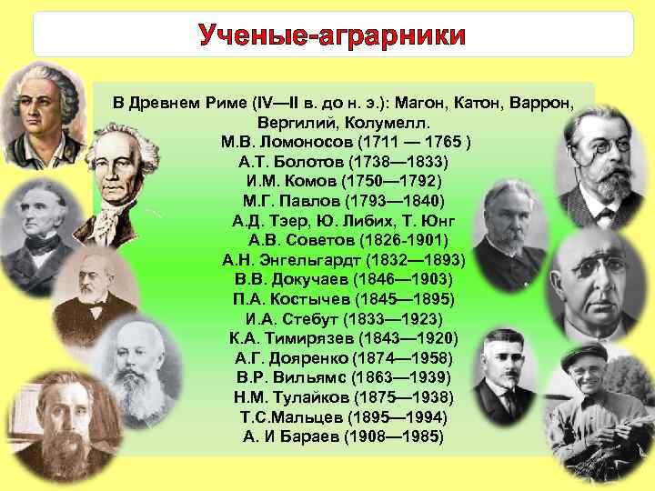 Ученые-аграрники В Древнем Риме (IV—II в. до н. э. ): Магон, Катон, Варрон, Вергилий,