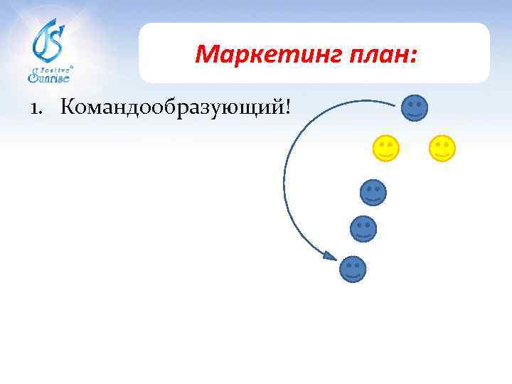 Маркетинг план: 1. Командообразующий! 