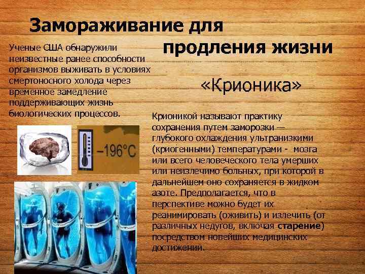 Замораживание для Ученые США обнаружили продления жизни неизвестные ранее способности организмов выживать в условиях