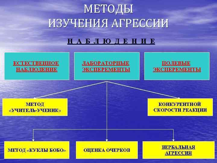 МЕТОДЫ ИЗУЧЕНИЯ АГРЕССИИ Н А Б Л Ю Д Е Н И Е ЕСТЕСТВЕННОЕ