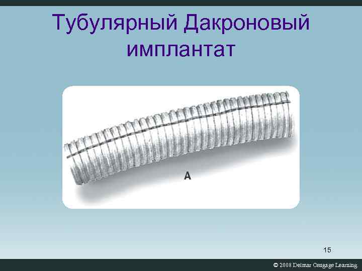 Тубулярный Дакроновый имплантат 15 © 2008 Delmar Cengage Learning. 