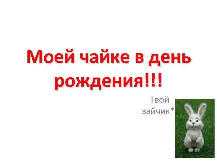 Моей чайке в день рождения!!! Твой зайчик* 