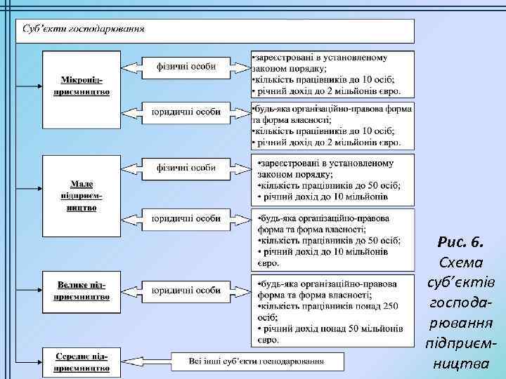 Рис. 6. Схема суб’єктів господарювання підприємництва 