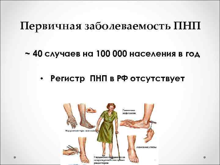 Первичная заболеваемость ПНП ~ 40 случаев на 100 000 населения в год • Регистр