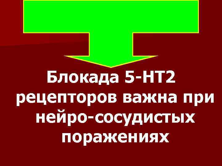 Блокада 5 -НТ 2 рецепторов важна при нейро-сосудистых поражениях 