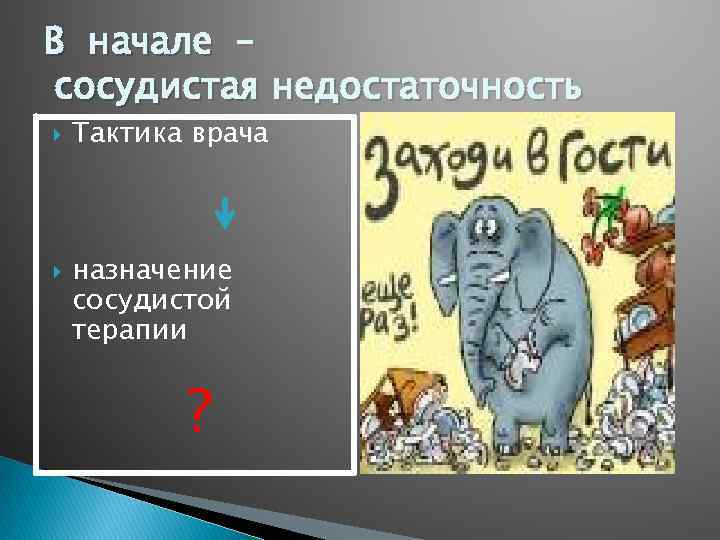 В начале – сосудистая недостаточность Тактика врача назначение сосудистой терапии ? 