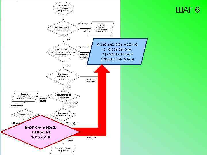 ШАГ 6 Лечение совместно с терапевтом, профильными специалистами Биопсия нерва: выявлена патология 