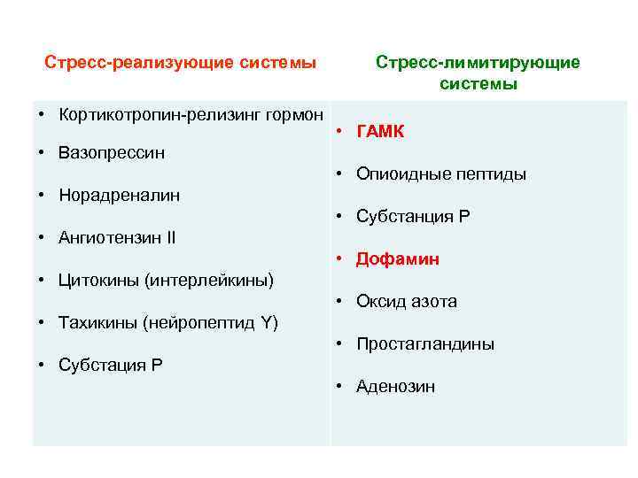 Схема стресс реализующей системы