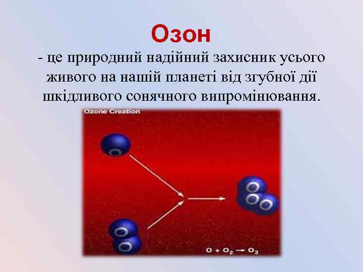 Озон - це природний надійний захисник усього живого на нашій планеті від згубної дії