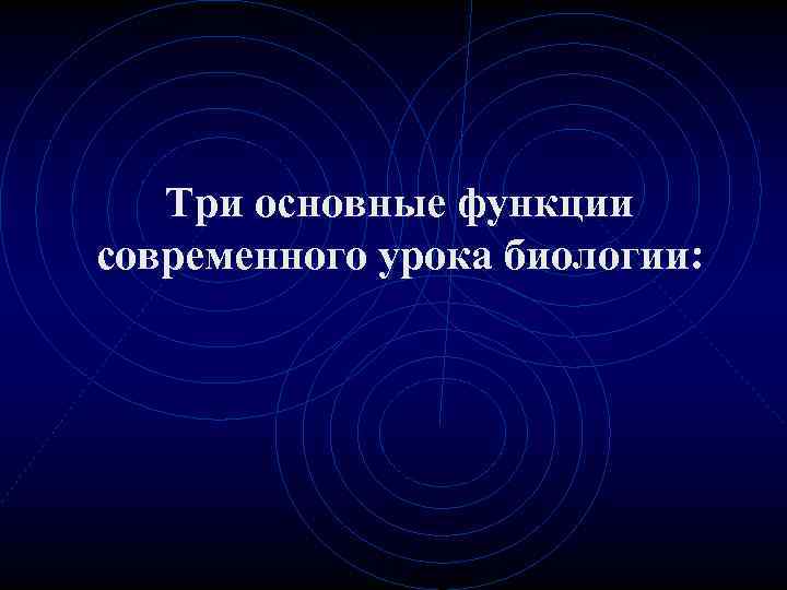 Три основные функции современного урока биологии: 