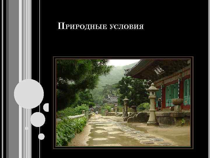 ПРИРОДНЫЕ УСЛОВИЯ 