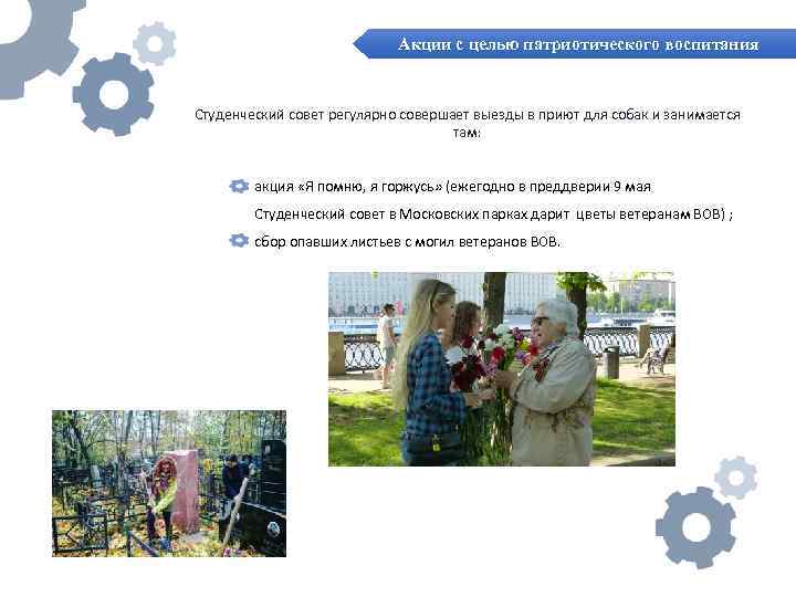 Акции с целью патриотического воспитания Студенческий совет регулярно совершает выезды в приют для собак