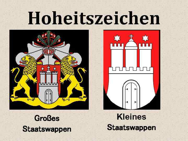 Hoheitszeichen Großes Staatswappen Kleines Staatswappen 